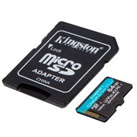 MEMORIA KINGSTON MICRO SDXC CANVAS GO PLUS 64GB UHS-I U3 V30 A2 CLASE 10 C/ADAPTADOR MEMORIA KINGSTON MICRO SDXC CANVAS GO PLUS 64GB UHS-I U3 V30 A2 CLASE 10 C/ADAPTADOR